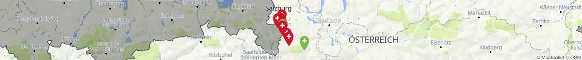 Kartenansicht für Apotheken-Notdienste in der Nähe von Hallein (Salzburg)